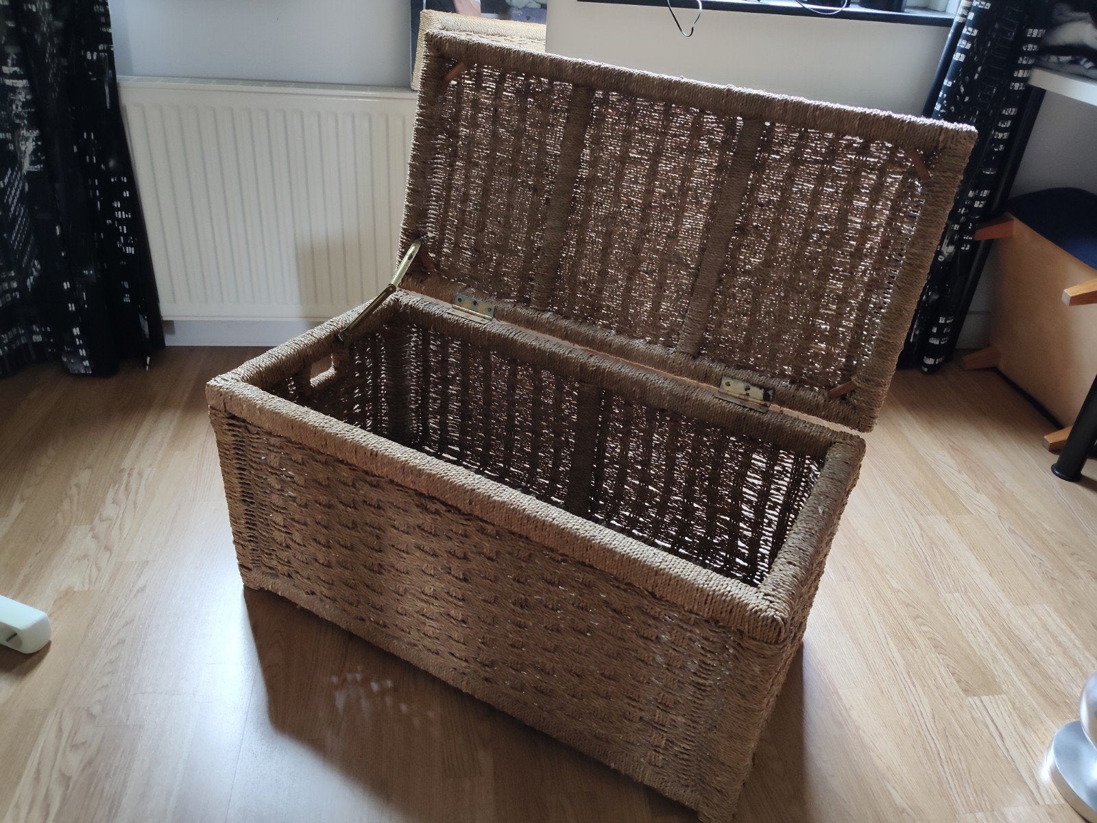 Opbergmand zeegras met deksel - 128 liter - 81x41x42 cm, Huis en Inrichting, Ophalen, Overige materialen, Minder dan 50 cm, 50 tot 100 cm