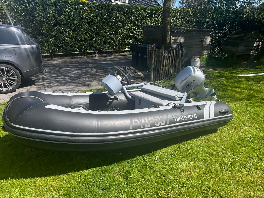 Highfield bijboot 310 met 15pk Honda motor (2020), Watersport en Boten, Rubberboten, Aluminium, Gebruikt, Benzine, Minder dan 70 pk