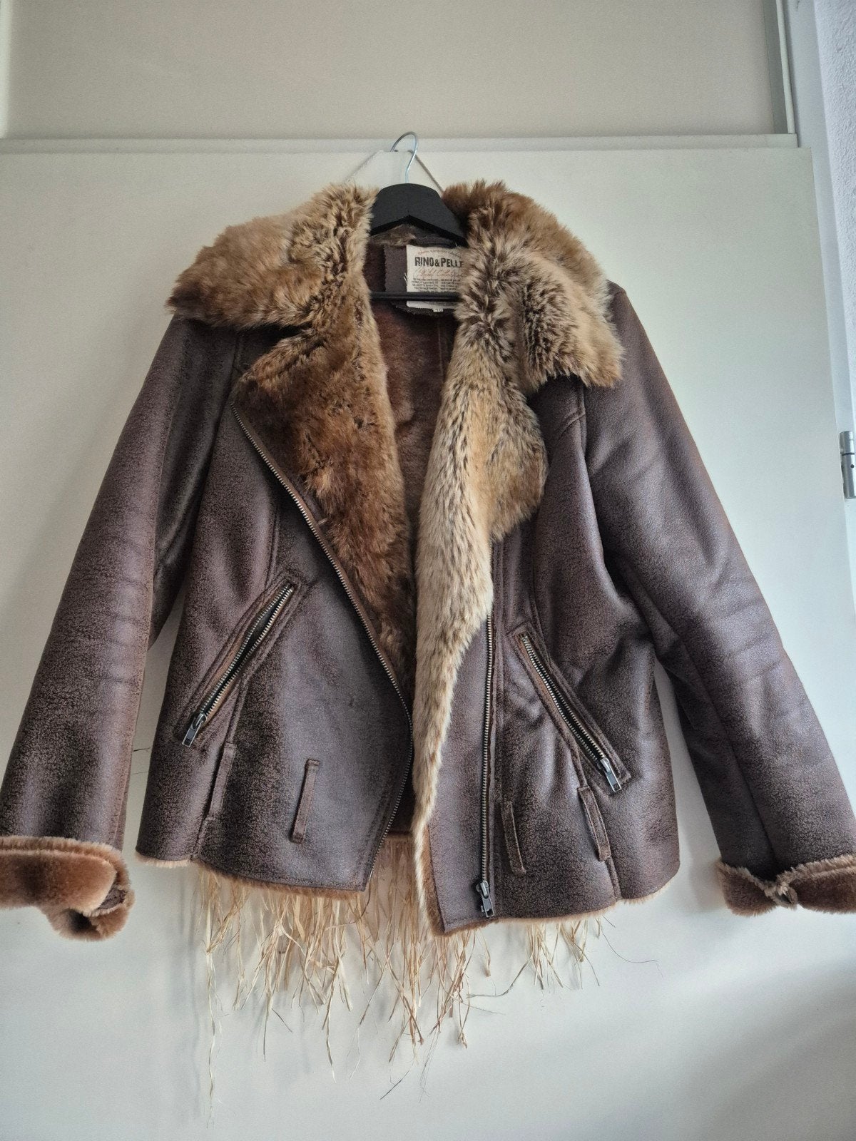 Rino & Pelle pilotenjack met bontkraag, Kleding | Dames, Maat 38/40 (M), Bruin, Ophalen of Verzenden, Zo goed als nieuw