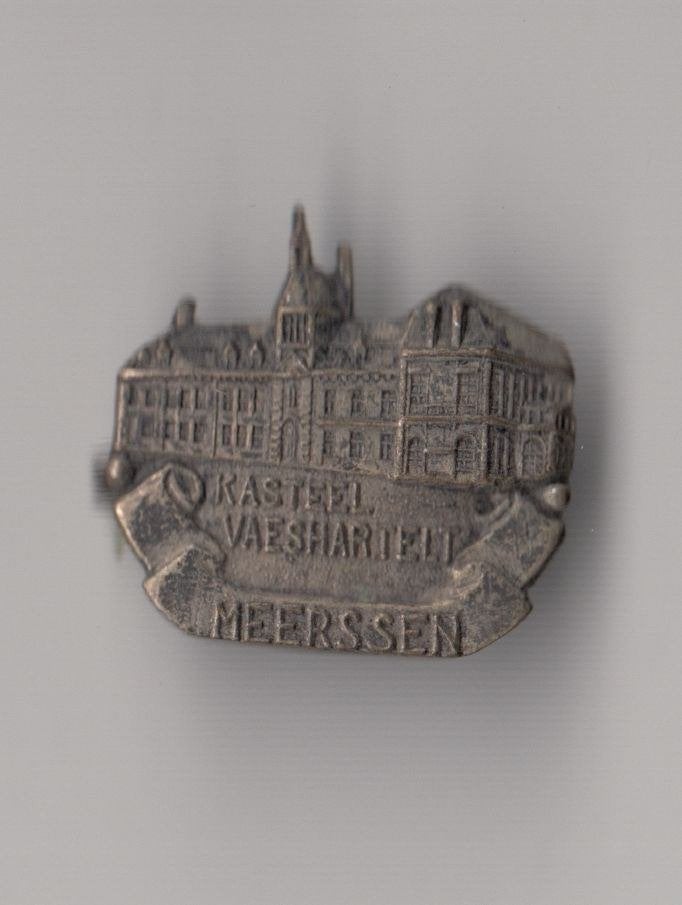 Meerssen Kasteel Vaeshartelt broche, Verzamelen, Speldjes, Pins en Buttons, Gebruikt, Niet vindbaar, Niet vindbaar, Speldje of Pin