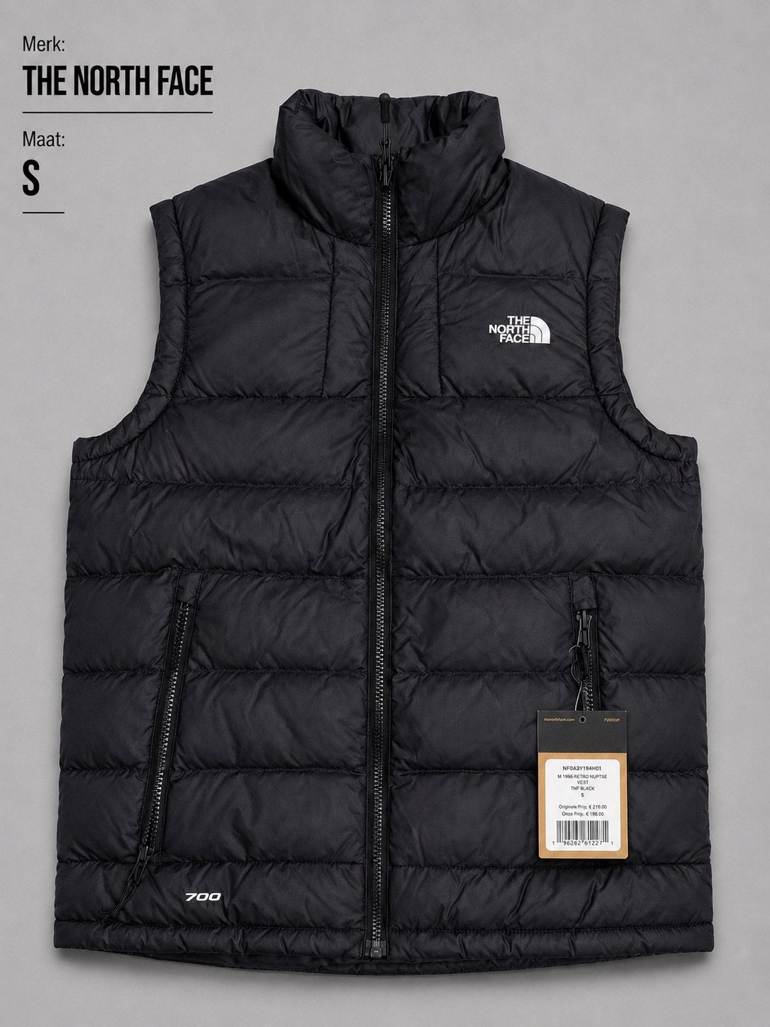 The North Face 700. Bodywarmer Zwart Maat S, Kleding | Dames, Bodywarmers, Ophalen of Verzenden, Nieuw, Zwart