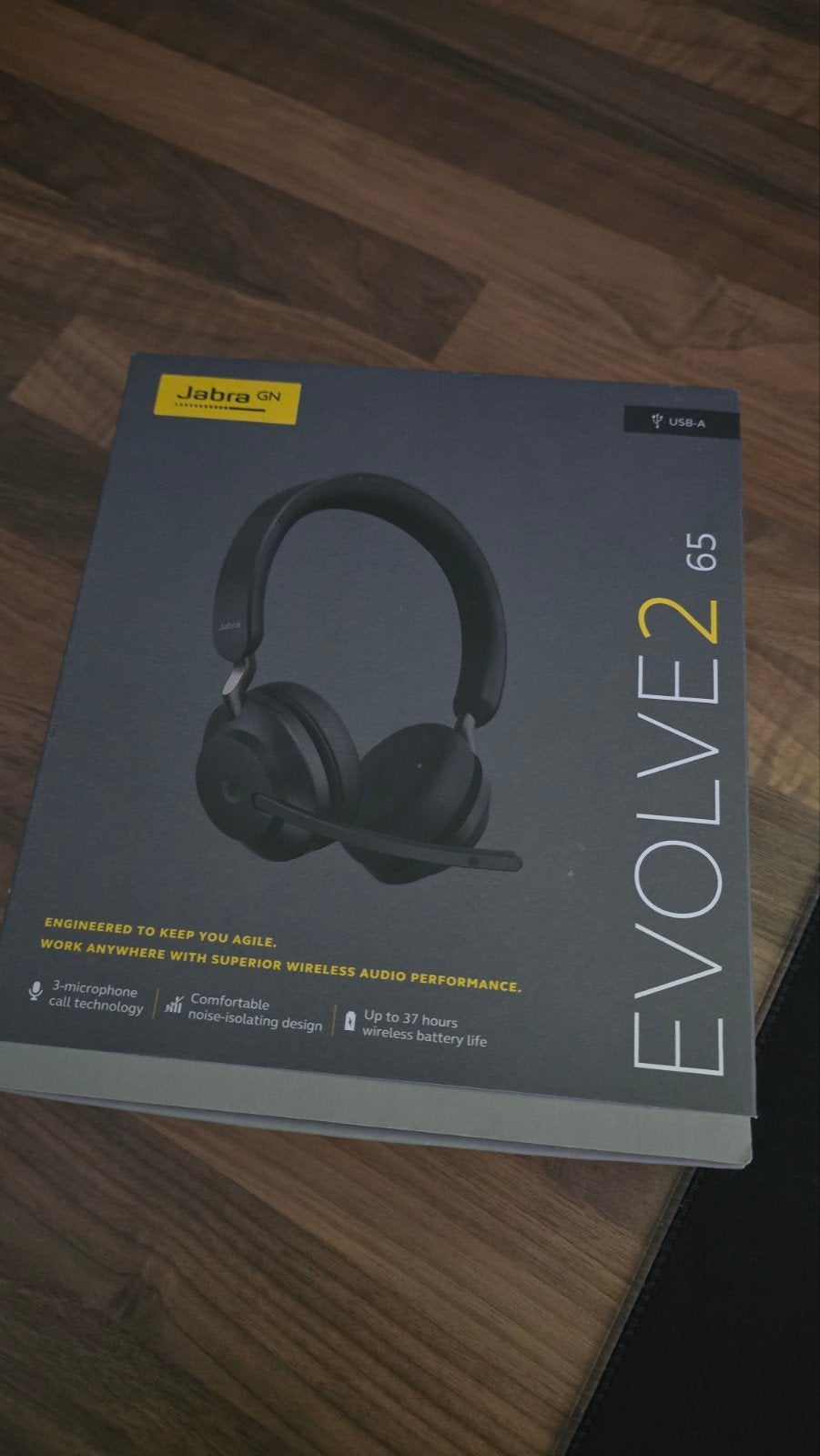 Jabra Evolve2 65 - Draadloze Over-ear Headset Zwart, Ophalen of Verzenden, Zo goed als nieuw, Over-ear, Draadloos