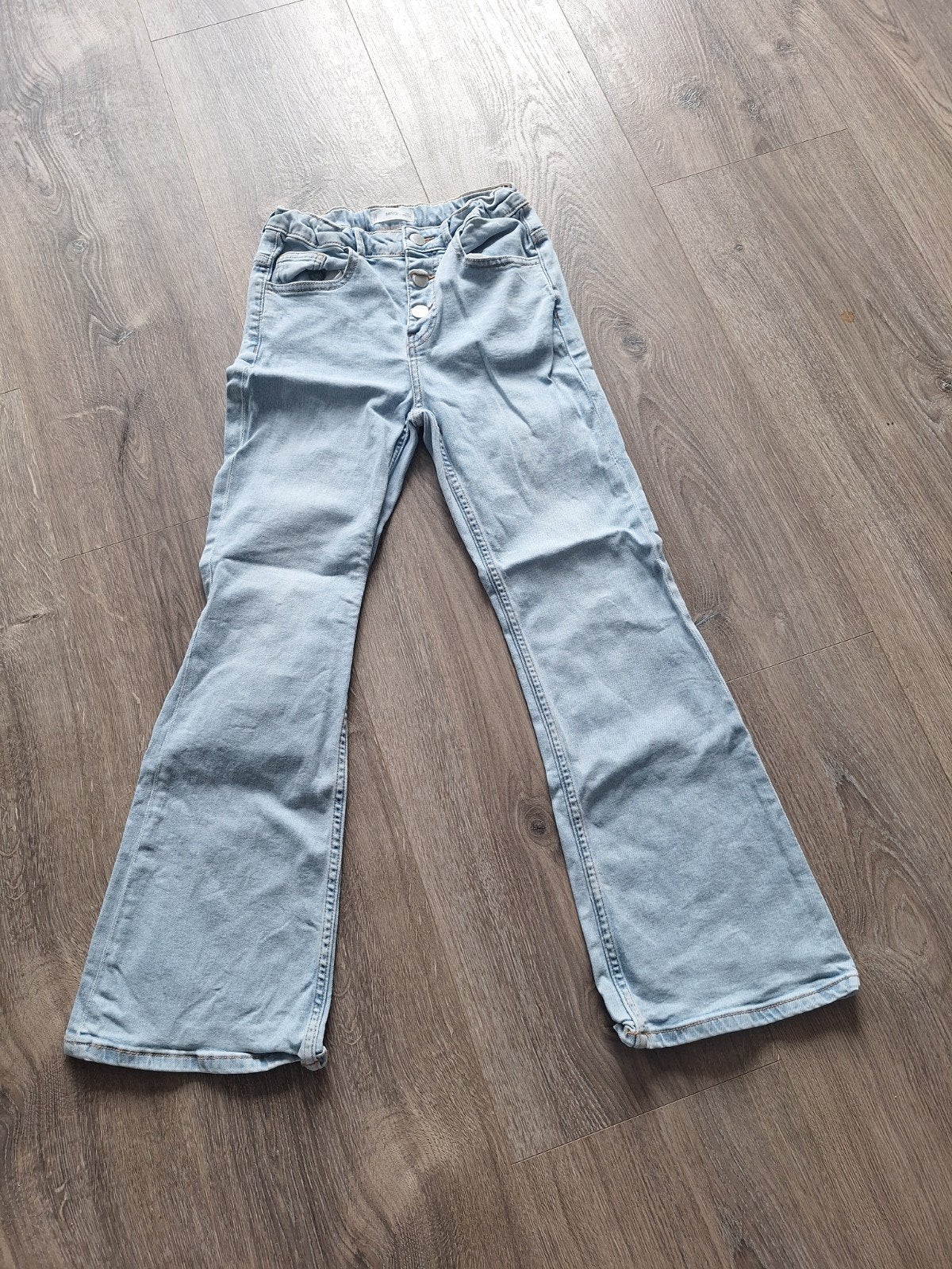 Lichtblauwe flared jeans maat 152, Broek, Jongen of Meisje, Ophalen of Verzenden, Zo goed als nieuw