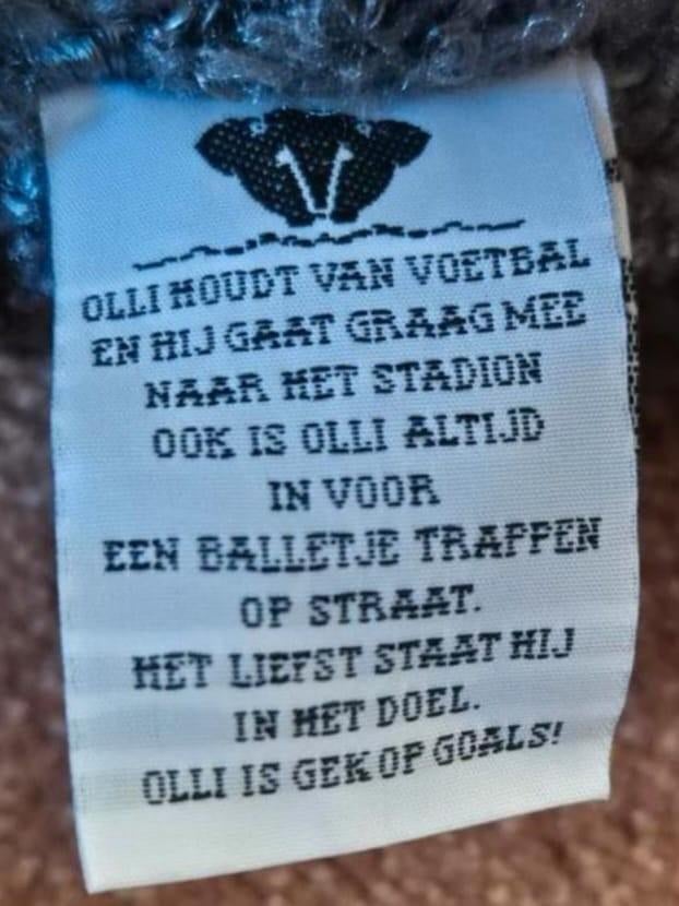 De originele Olli Feyenoord  knuffel olifant, Ophalen of Verzenden, Zo goed als nieuw, Grijs, Olifant