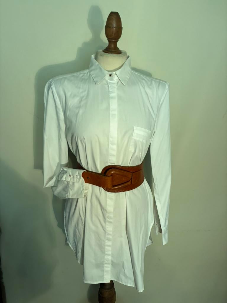 MARELLA MAXMARA BLOUSE/TUNIEK WHITE COTTON, Verzenden, Zo goed als nieuw, Maat 38/40 (M), Wit