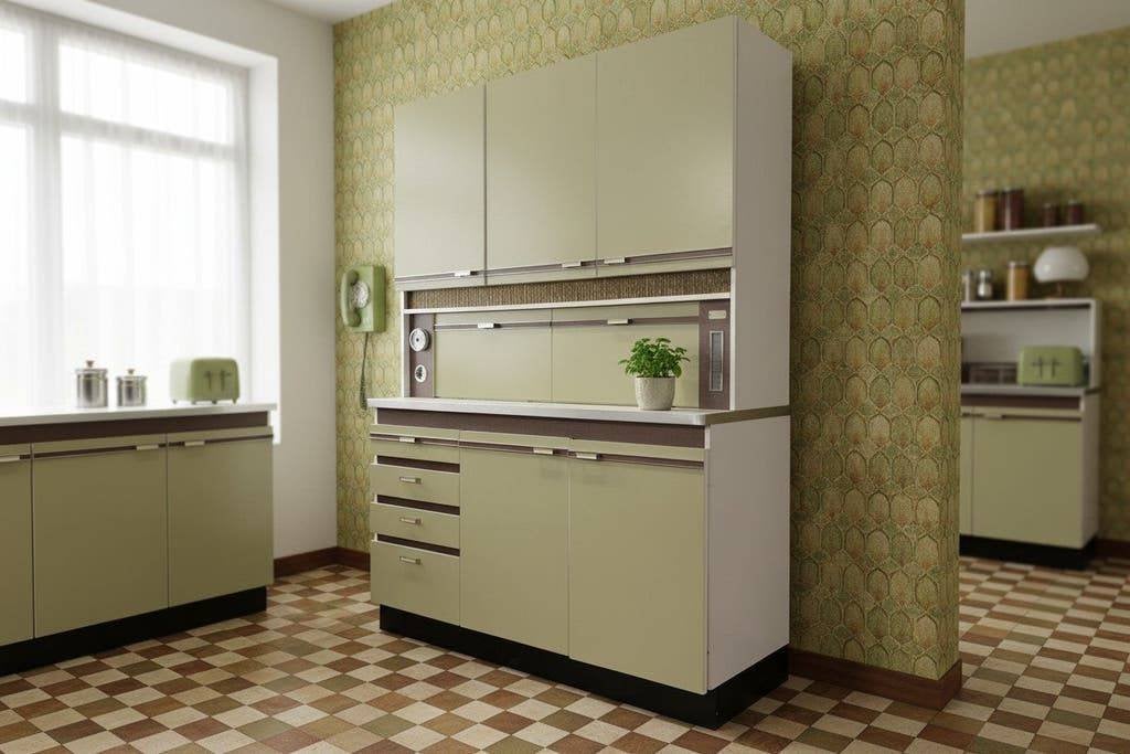 Vintage pastelgroene keukenkast / buffetkast / wandmeubel, Ophalen, Noord-Brabant