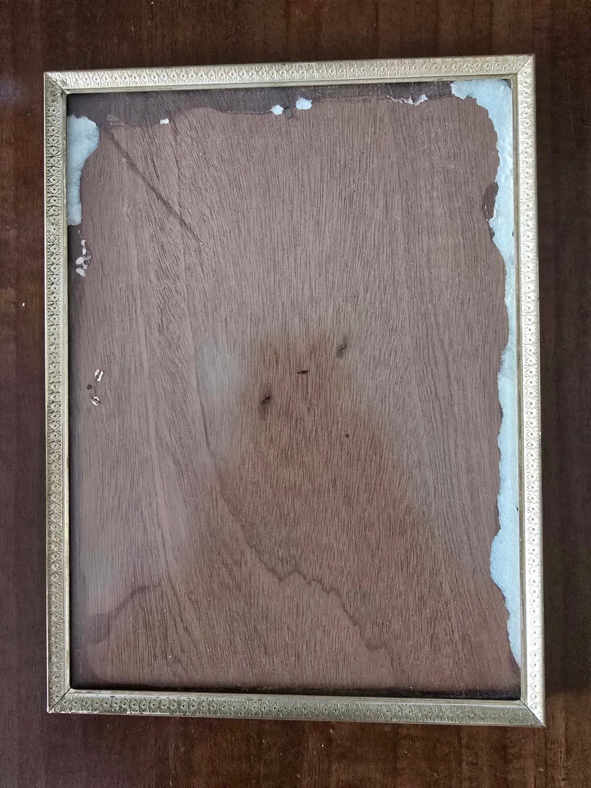 Vintage fotolijst met houten achterkant 24,5 x 18 cm, Ophalen of Verzenden, Zo goed als nieuw, Goud, Standaard fotolijst