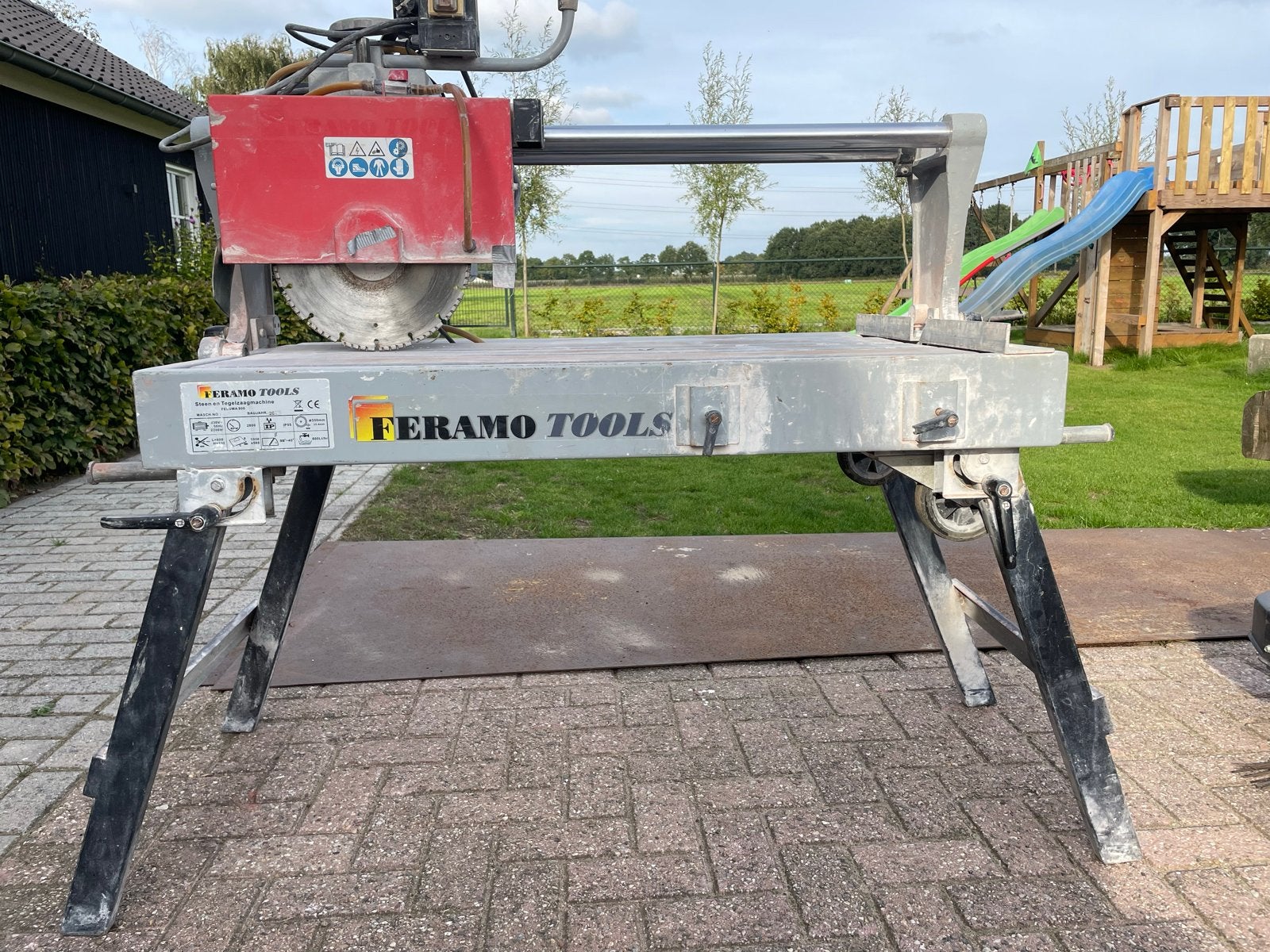 Feramo Professionele Steen- en Tegelzaag 350mm, Doe-het-zelf en Verbouw, Ophalen, Gebruikt, 70 mm of meer, Overige typen