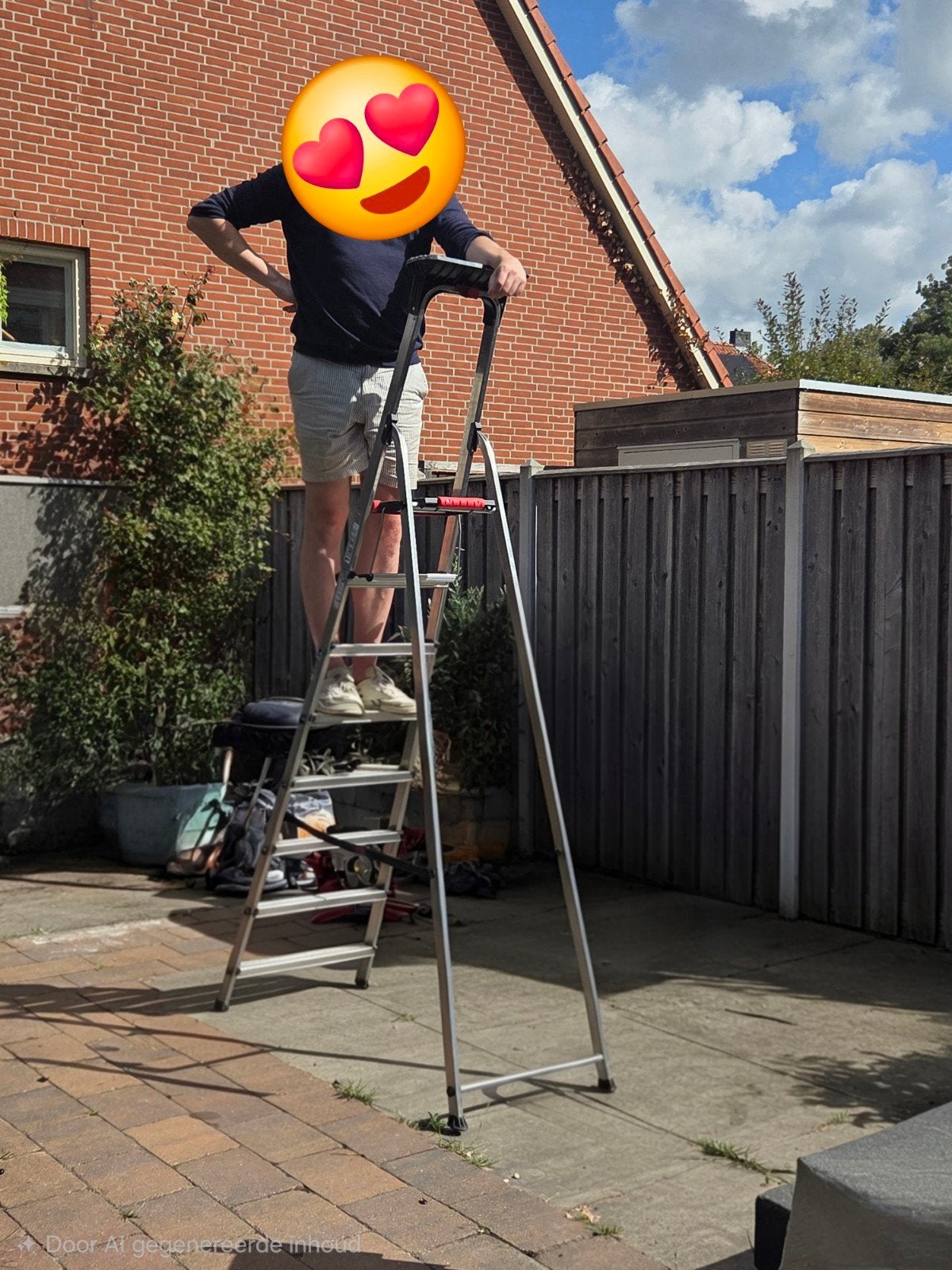 hoge ladder, Doe-het-zelf en Verbouw, Ophalen, Zo goed als nieuw, Trap, 4 meter of meer