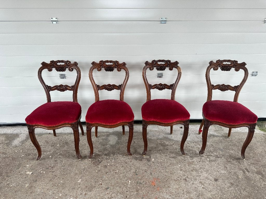 Biedermeier eetstoel rood, Antiek en Kunst, Ophalen