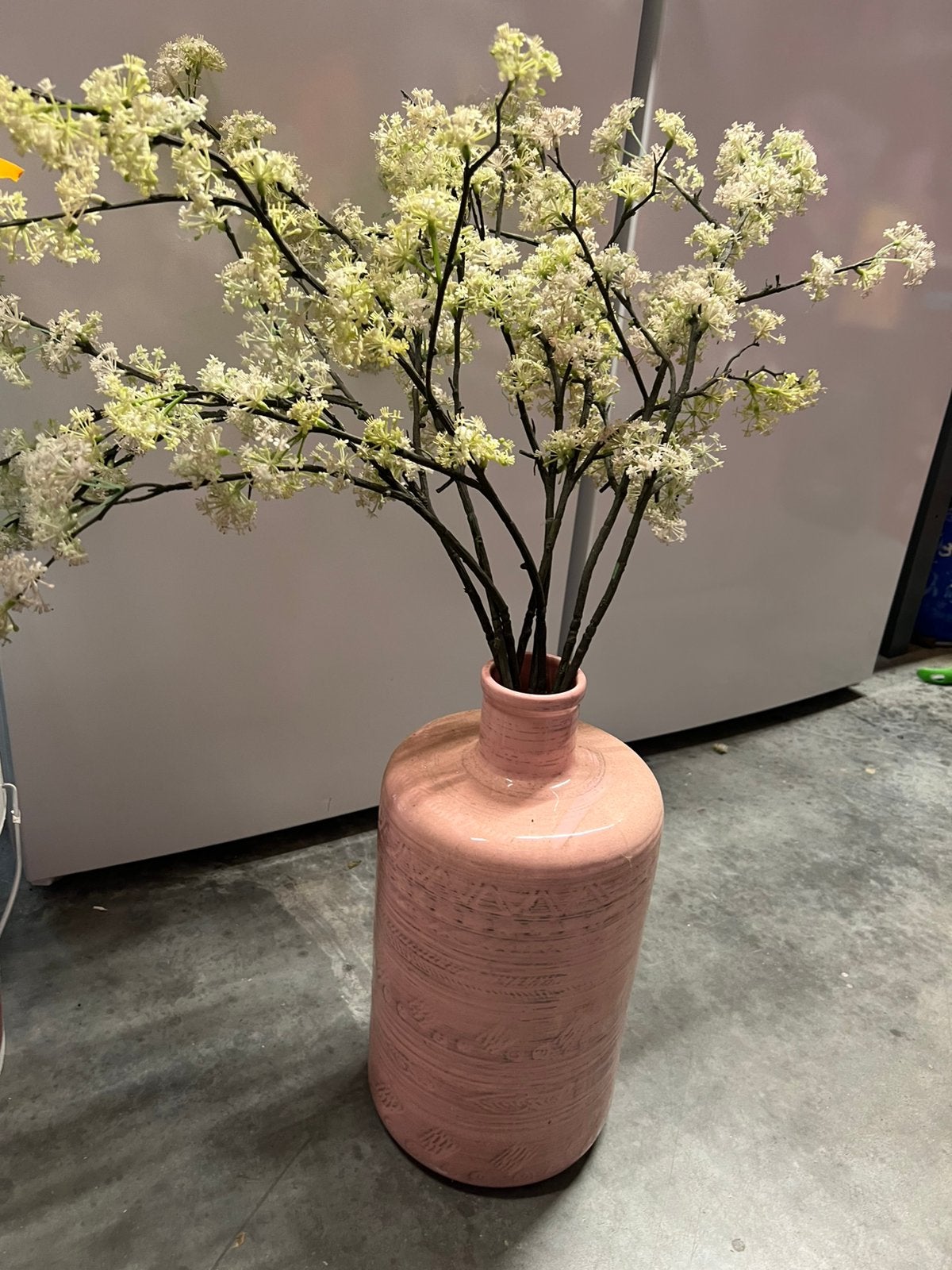 Roze vaas met kunstbloemen, Ophalen, Overige kleuren, Minder dan 50 cm, Glas