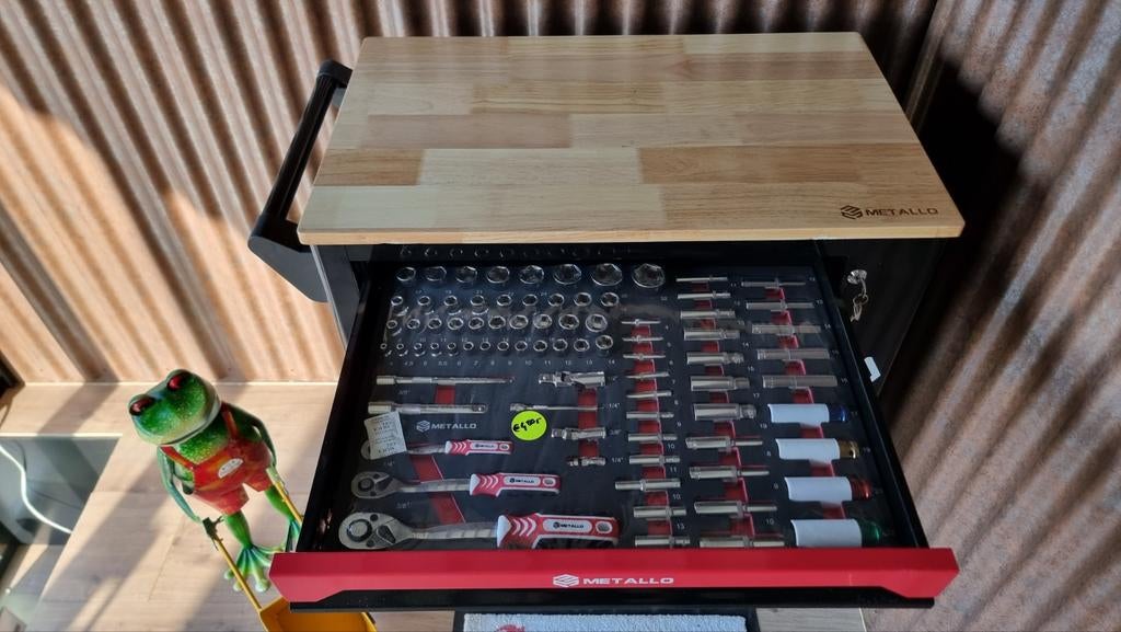 Metallo gereedschapwagen 7 laden 6 laden vol gereedschap, Doe-het-zelf en Verbouw, Gereedschapskisten, Ophalen, Gevuld