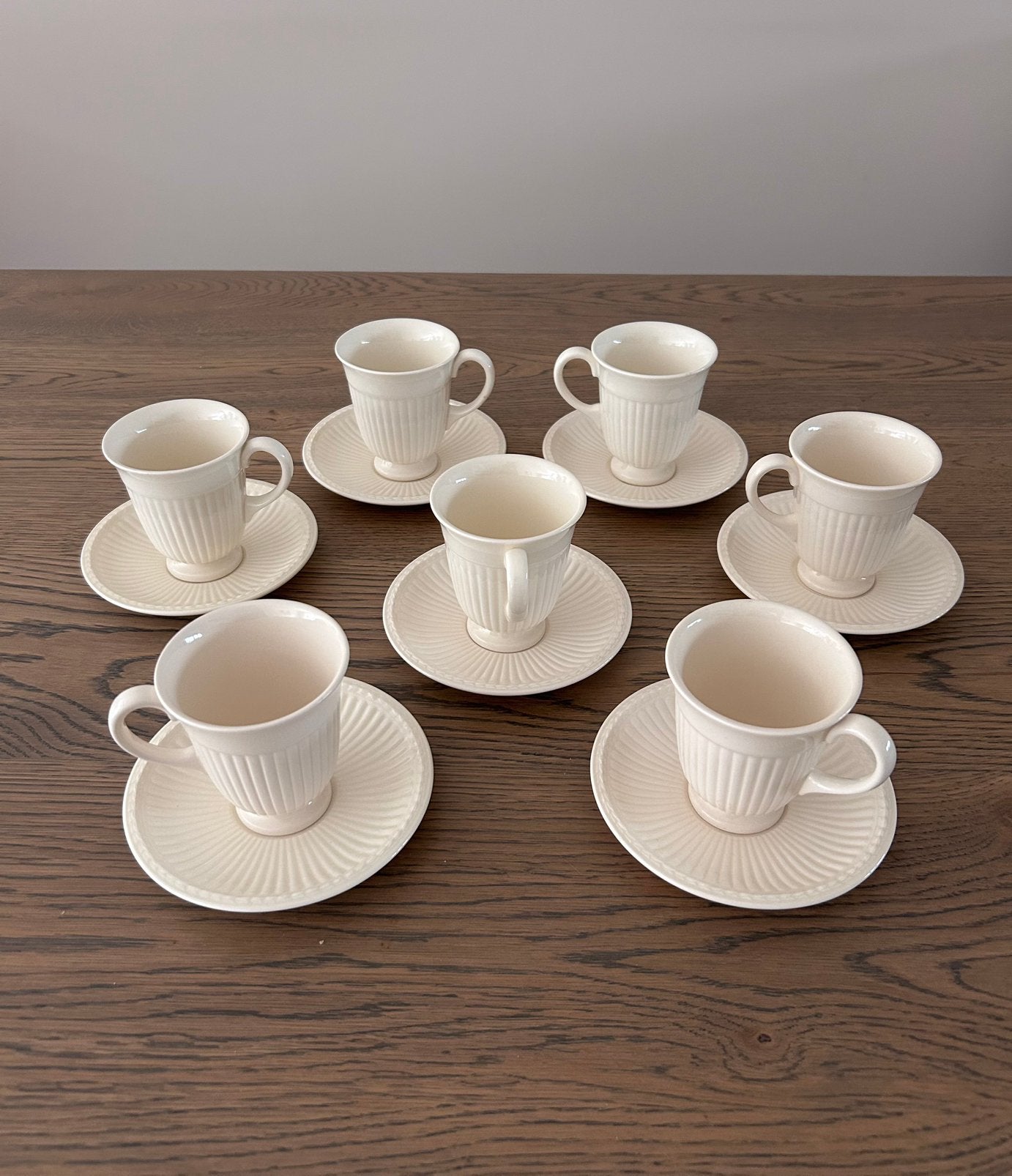 Wedgwood Edme koffiekopjes, Ophalen of Verzenden, Zo goed als nieuw, Aardewerk, Kop(pen) en/of Schotel(s)