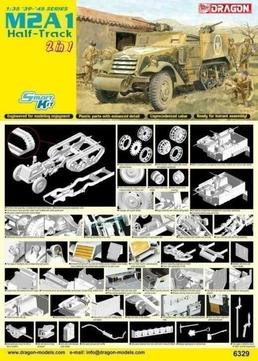 Dragon	6329	M2A1 Half-Track	1/35 incl PE + bonus decals, Overige merken, Tank, Verzenden, 1:32 tot 1:50