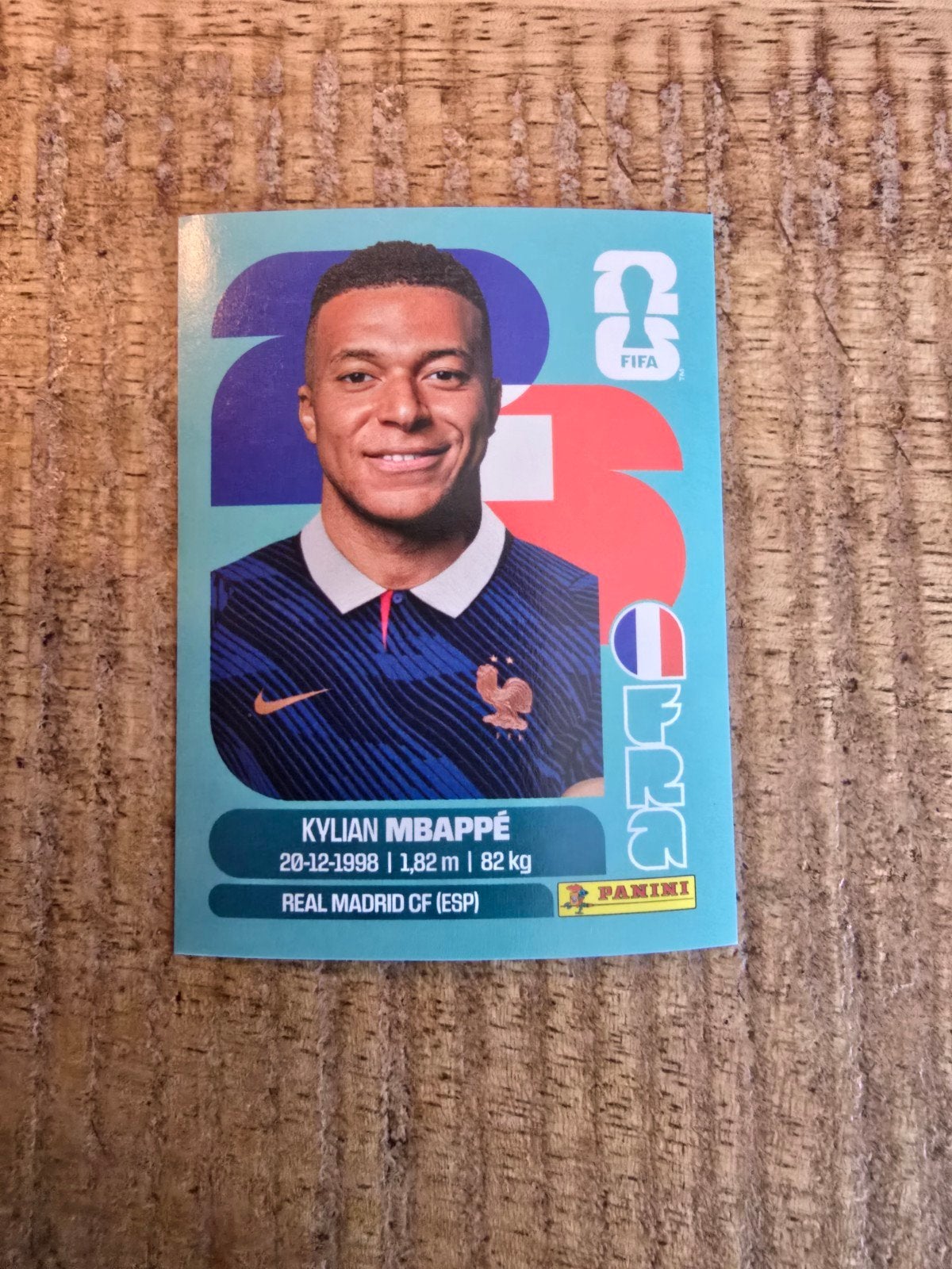 Panini fifa world cup wk sticker mbappe fra20, Ophalen of Verzenden, Zo goed als nieuw, Sticker
