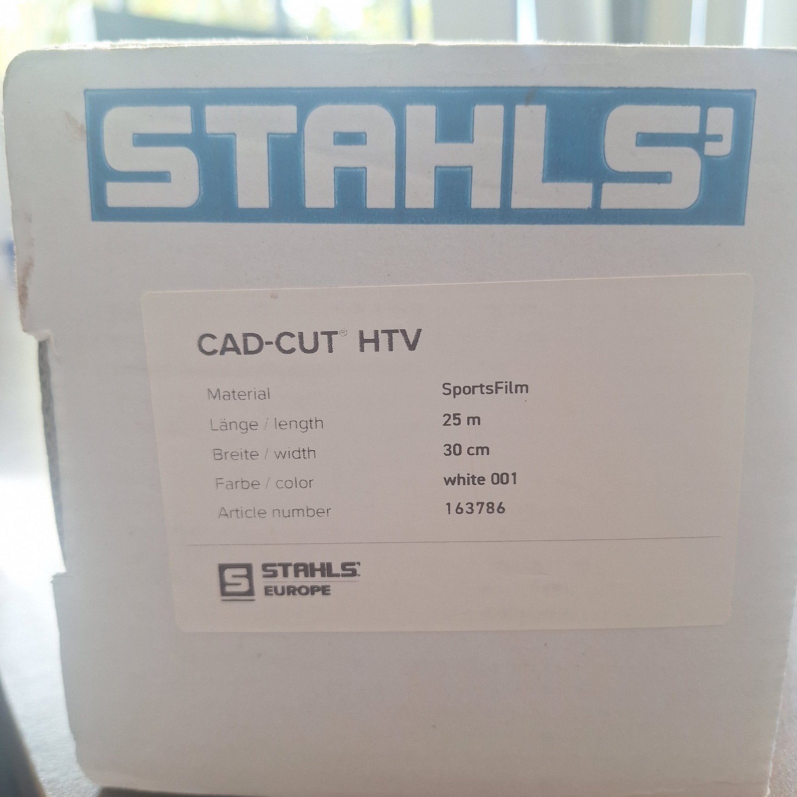 Stahls' CAD-CUT HTV SportsFilm Wit 25m x 30cm, Ophalen, Nieuw, Overige applicaties