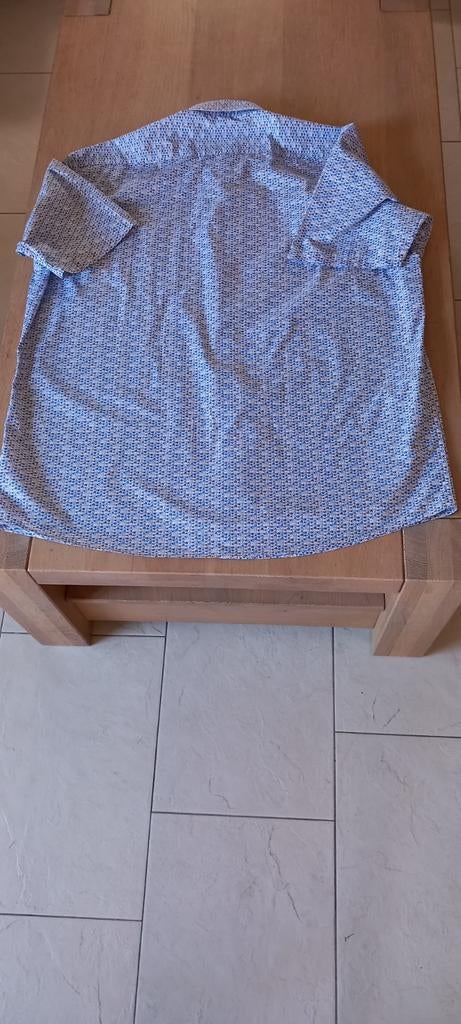 Overhemd Chris Cayne 4XL korte mouw, Ophalen of Verzenden, Zo goed als nieuw, Blauw, Overige halswijdtes