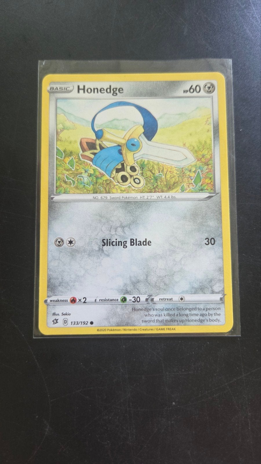 Honedge 133/192 Rebel Clash Pokémon Kaart, Verzenden, Zo goed als nieuw, Losse kaart