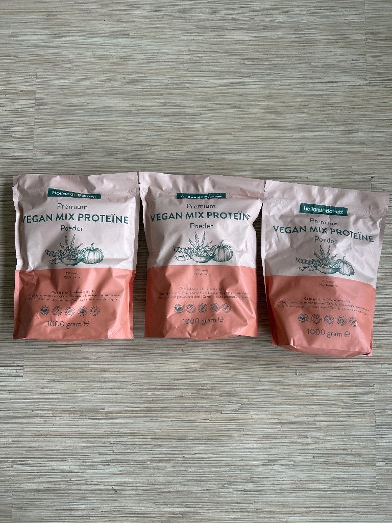Holland & Barrett Vegan Mix Proteïne Poeder - 3x 1000g, Ophalen of Verzenden, Nieuw, Poeder of Drank