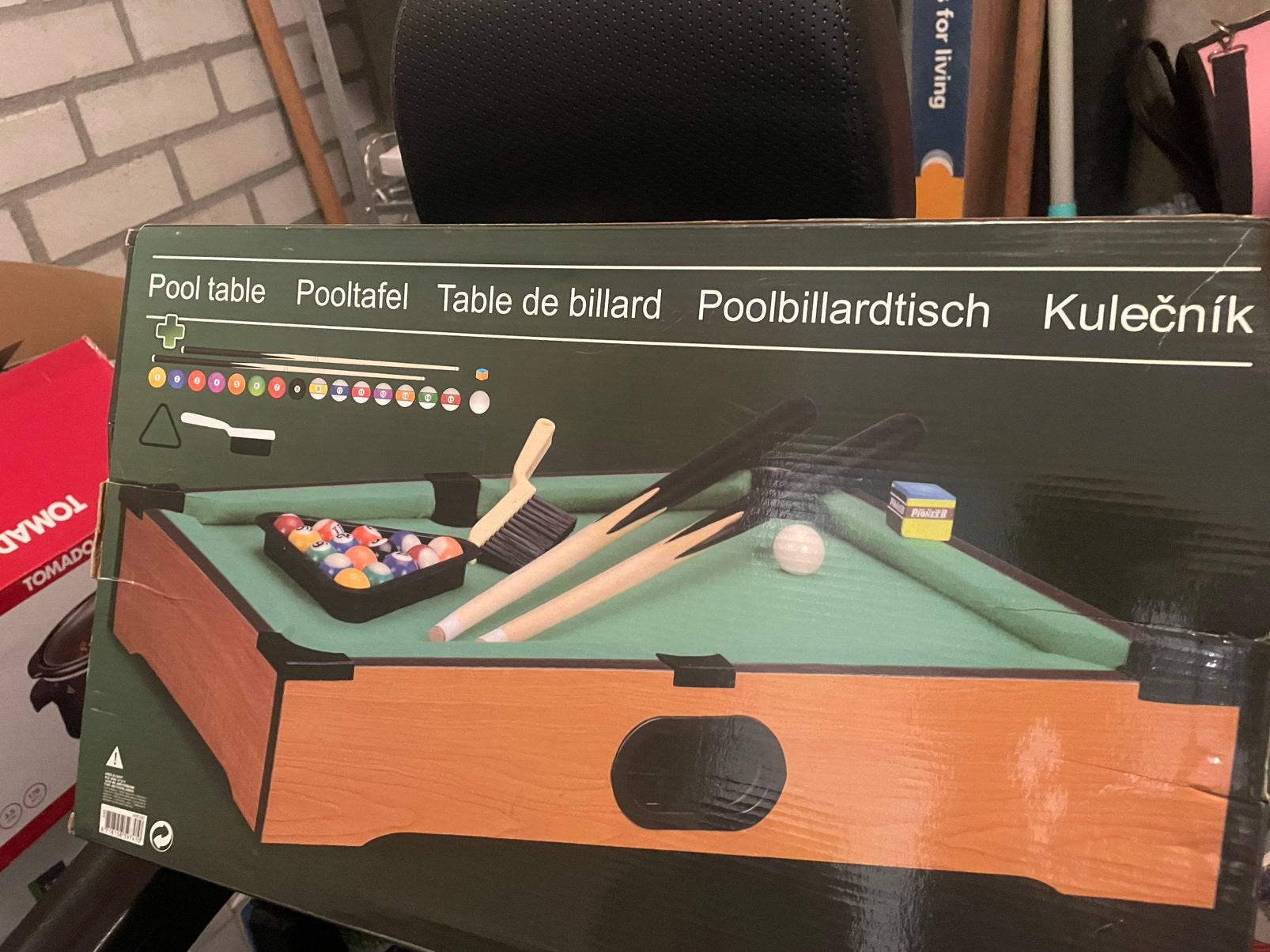 Biljart tafeltje, Ophalen, Biljarttafel