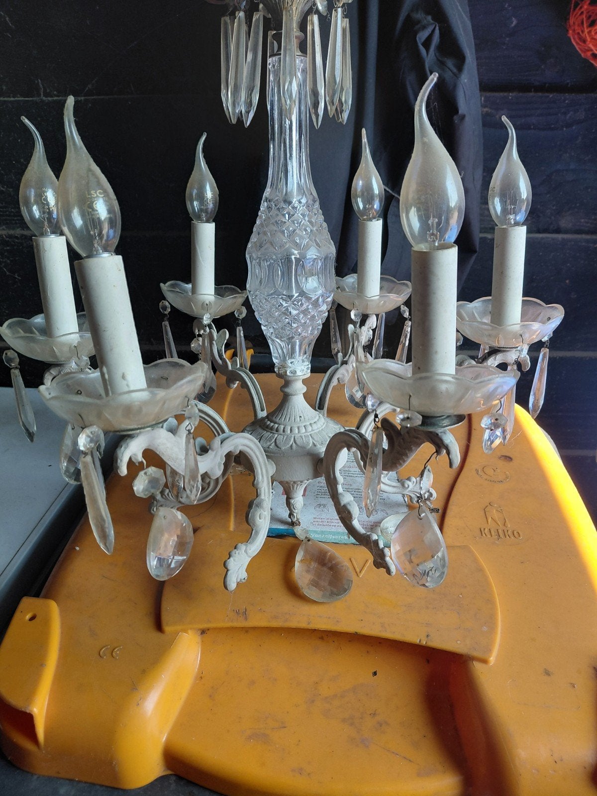 brocante kroonluchter, Huis en Inrichting, Lampen | Kroonluchters, Ophalen, Gebruikt