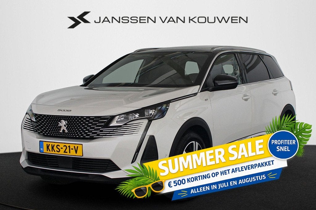 Peugeot 5008 1.2 Hybrid 136 GT 7p. Panoramadak Stoelverwarmi, Auto's, Peugeot, Bedrijf, Te koop, ABS, Adaptive Cruise Control