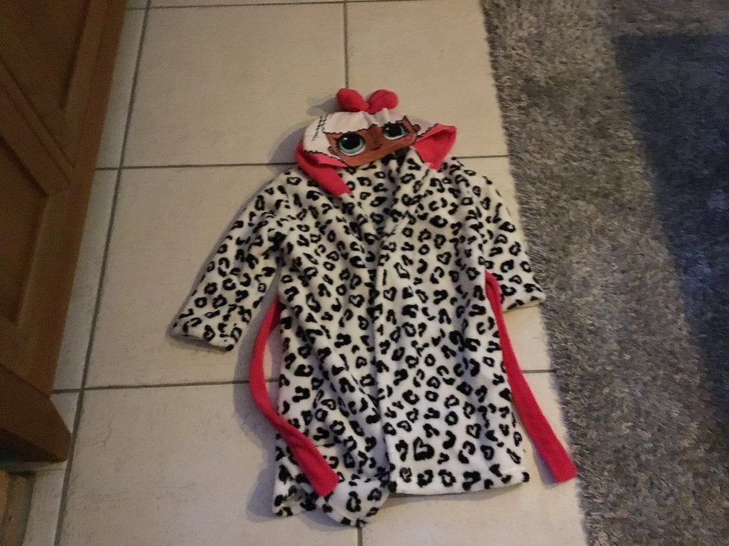Badjas fleece meisje, maat 110/116 (l.o.l.), Kinderen en Baby's, Ophalen of Verzenden, Zo goed als nieuw, Meisje