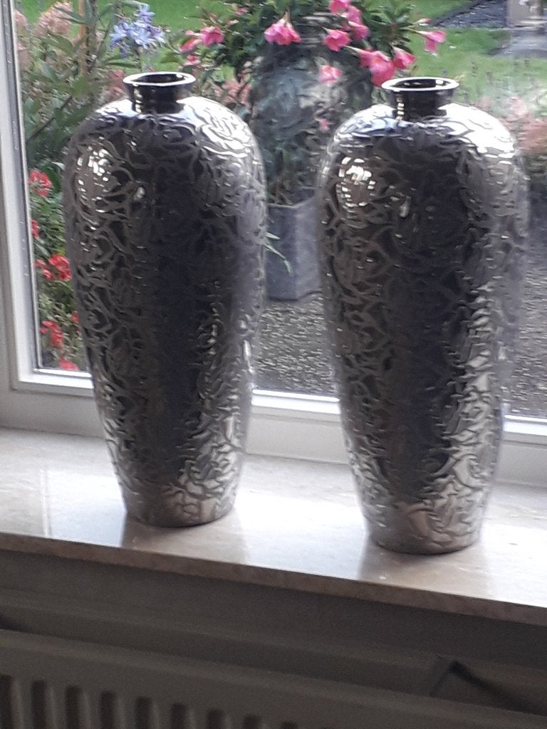 vazen, Ophalen, 45 cm, Zilver, Glas