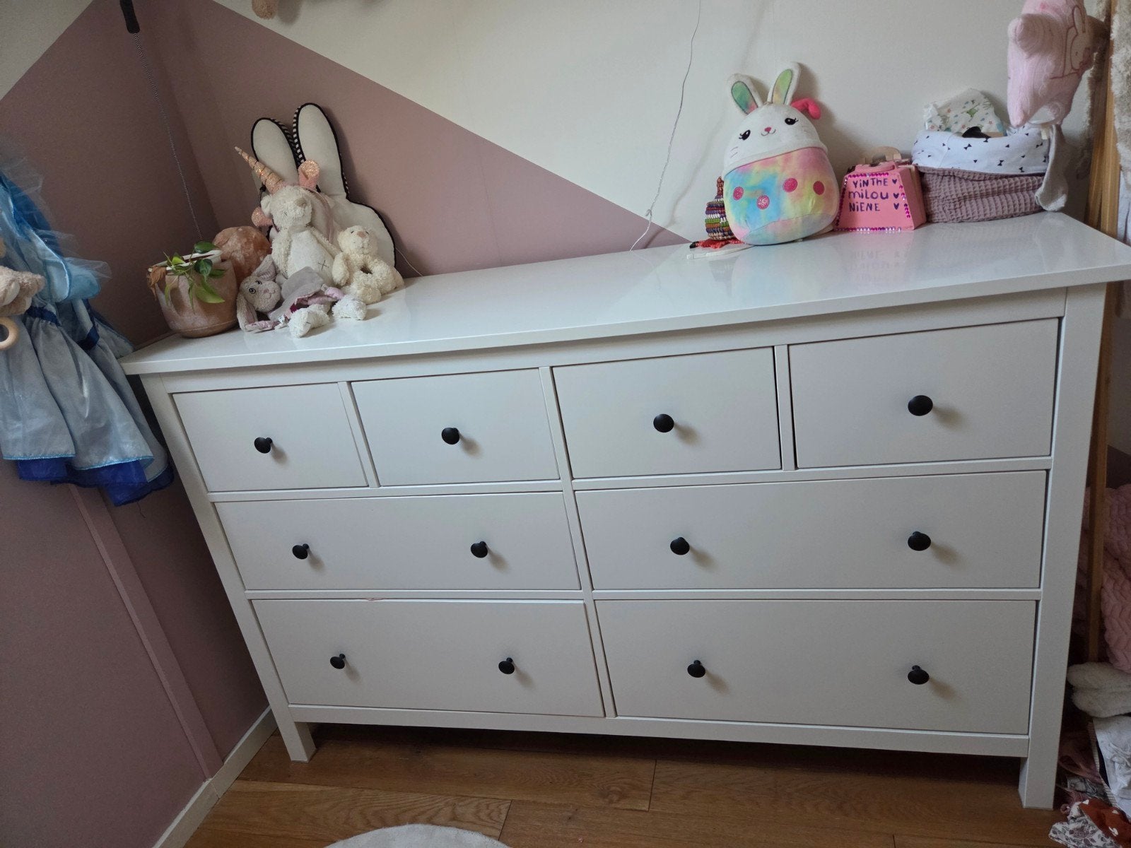 Witte ladekast Hemnes met 8 laden - Zo goed als nieuw, Huis en Inrichting, 100 tot 150 cm, 5 laden of meer, Ophalen of Verzenden