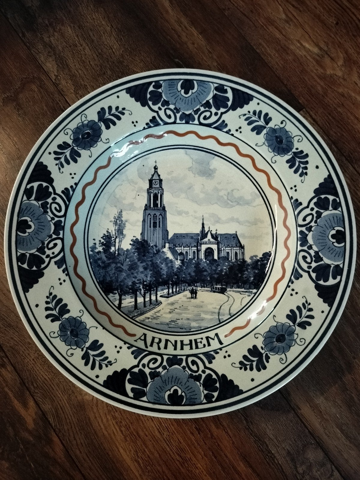 wandbord Delfts blauw. Arnhem, Ophalen