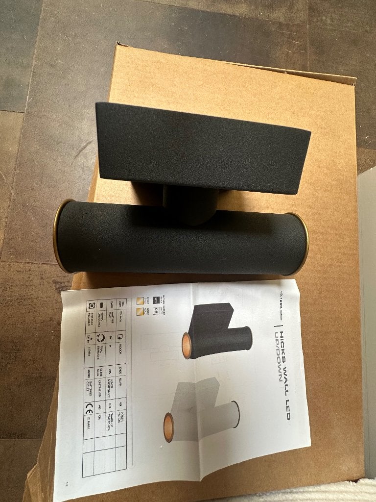 Hicks Wall led up/down lamp, Up-/downlighter, Zwart, Nieuw, Ophalen of Verzenden