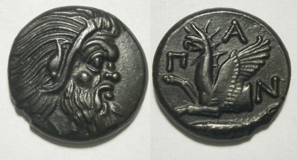 Griekse munt Pantikapaion AE20 -  PAN / griffin - 325-310 BC, Ophalen of Verzenden, Overige landen, Losse munt