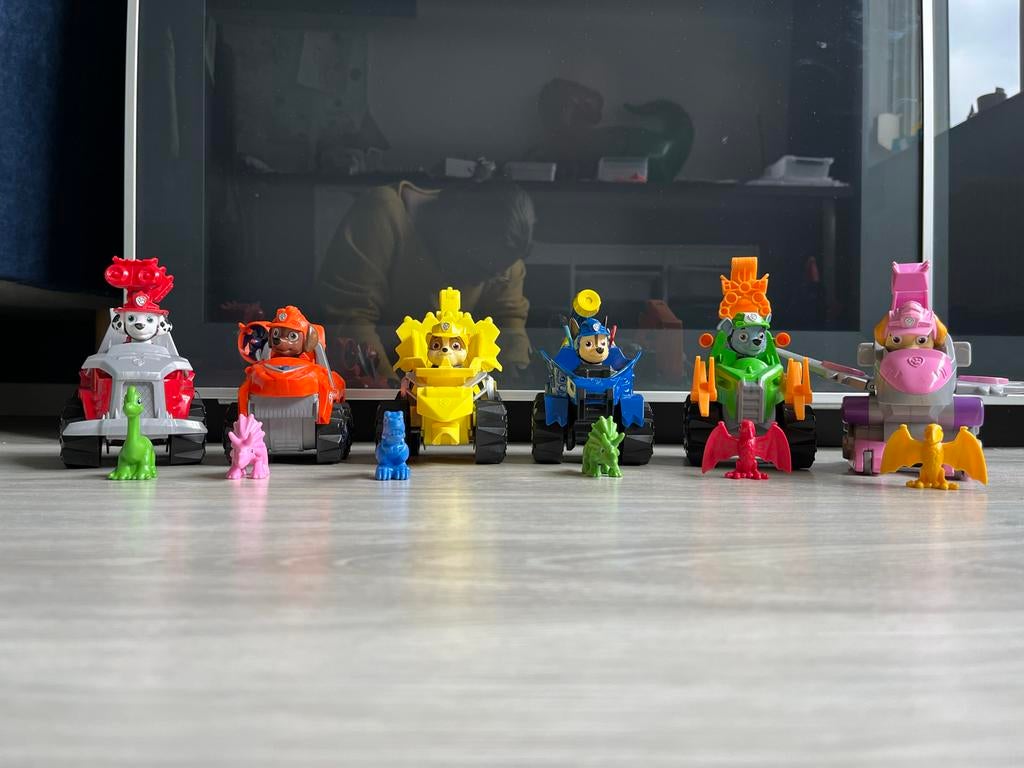 Paw Patrol Dino Rescue voertuigen en figuren set, Kinderen en Baby's, Speelgoed | Actiefiguren, Ophalen, Gebruikt