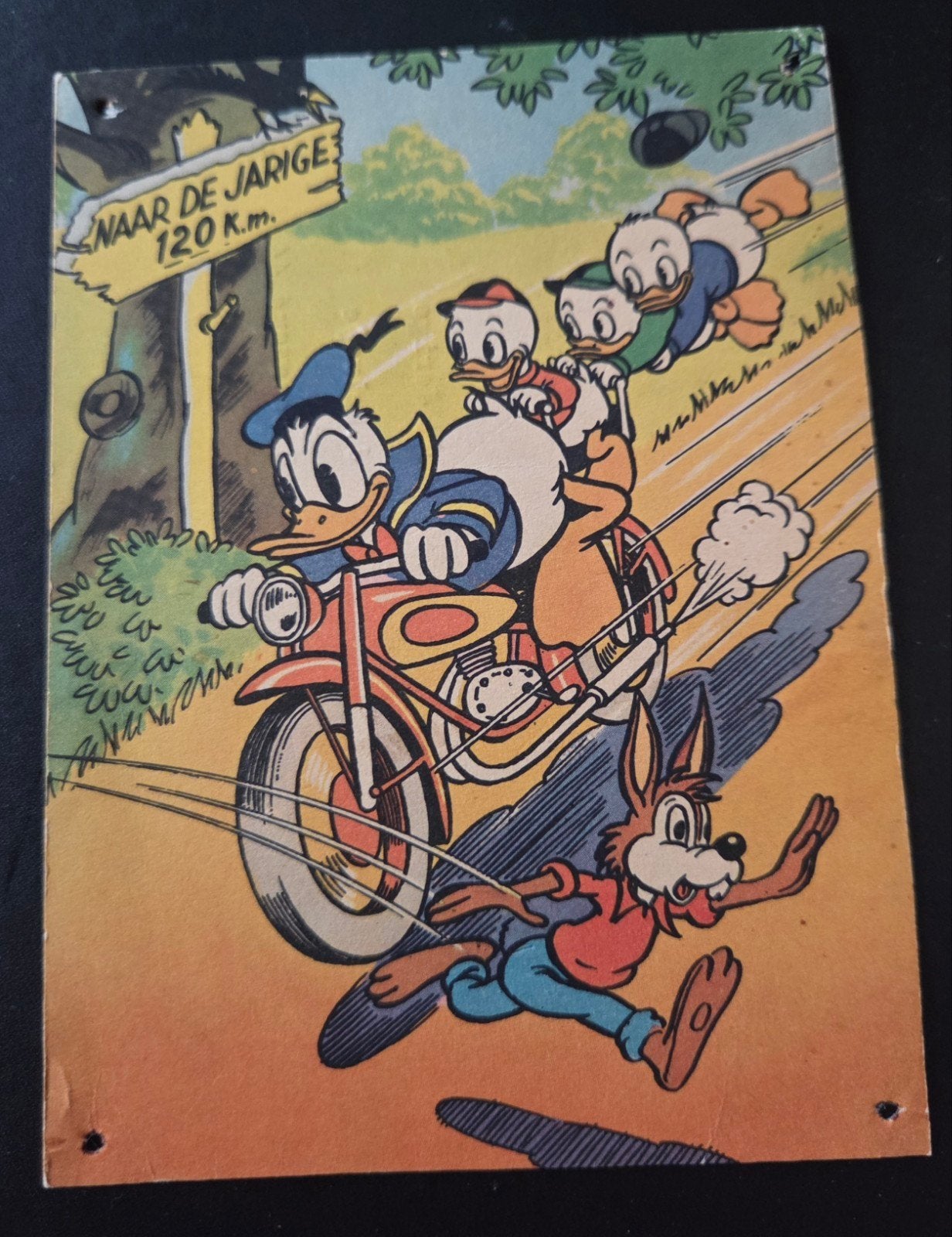 Vintage Donald Duck verjaardagskaart 1955, Verzamelen, Verzenden, 1940 tot 1960, Gelopen, Kinderen
