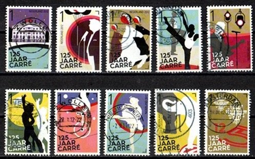 Nederland nr. 2979-2988 Carré 125 jaar gestempeld, Verzenden, Na 1940, Gestempeld
