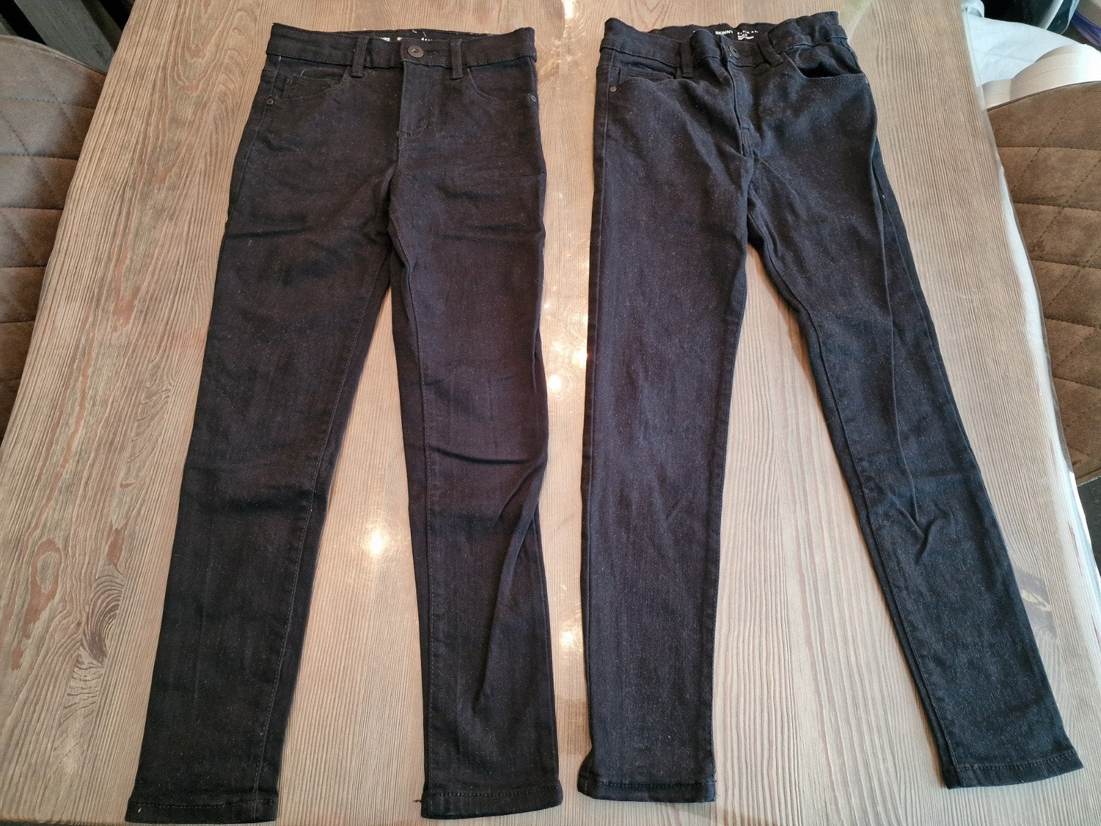 2x Zwarte Skinny Jeans Broek Maat 128 (7-8 jaar) Denim Co., Kinderen en Baby's, Gebruikt, Jongen of Meisje, Denim Co., Ophalen