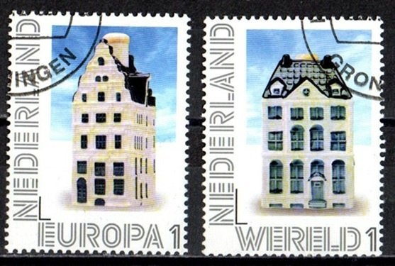 Nederland nr. 2898-2899 Delftsblauwe KLM-huisjes gestempeld, Postzegels en Munten, Postzegels | Nederland, Verzenden, Na 1940