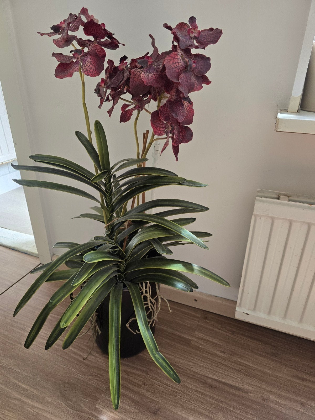 Grote kunstplant met paarse orchideeën, Ophalen, Paars, Onderhoudsvrij, Kunstplant