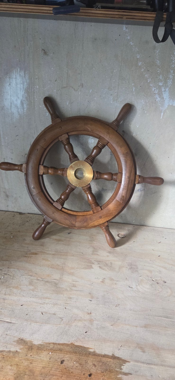 Antiek Houten Scheepsroer - Decoratief Stuurwiel, Ophalen of Verzenden, Gebruikt, Motorboot of Zeilboot, Gebruiksvoorwerp