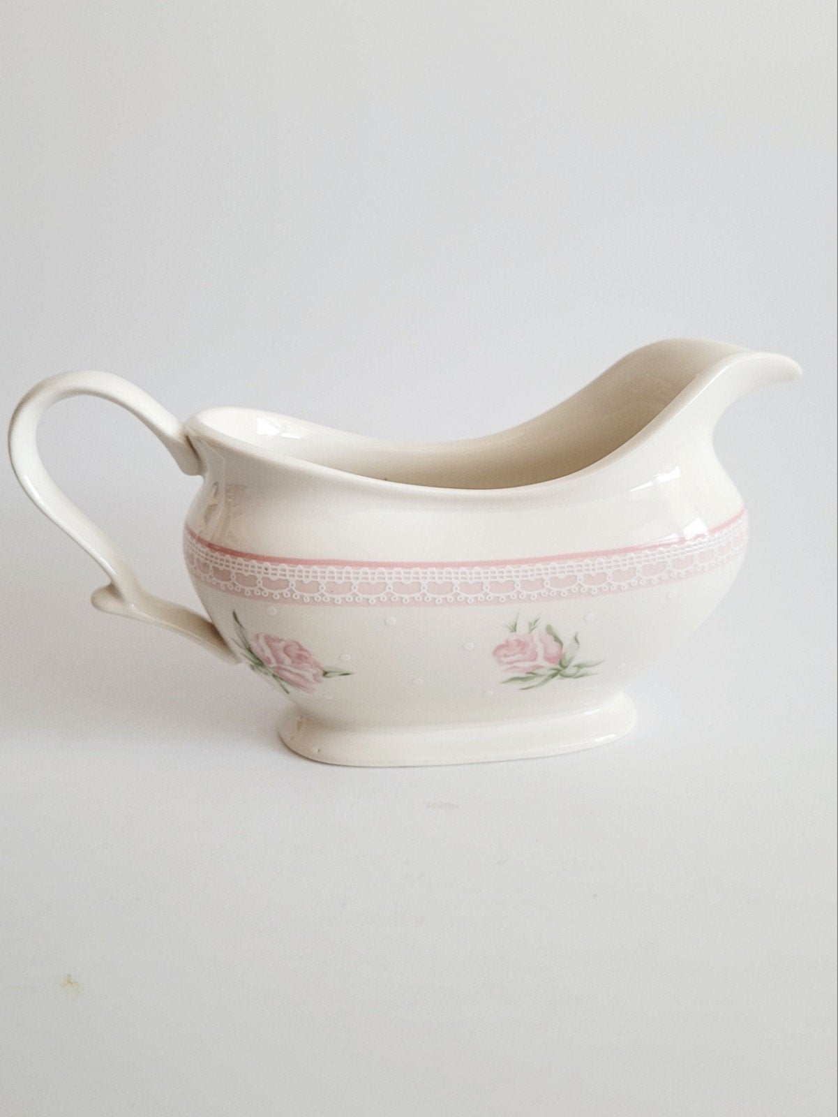 Izgs Cambridge prachtig servies met roze rozen en polkadots, Antiek en Kunst, Ophalen of Verzenden