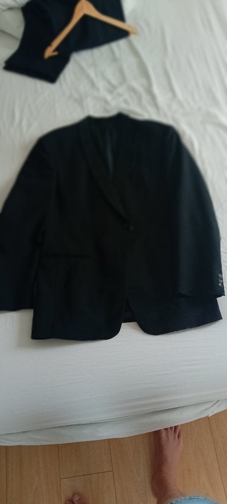 Smoking maat 52, Kleding | Heren, Kostuums en Colberts, Ophalen, Zo goed als nieuw, Maat 52/54 (L), Zwart