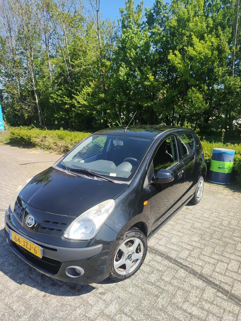 Nissan Pixo 1.0 50KW 5D 2009 Zwart, Auto's, Nissan, Voorwielaandrijving, Origineel Nederlands, Handgeschakeld, 3 cilinders