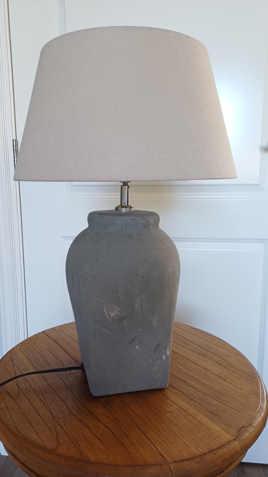 Prachtige landelijke kruiklamp met beige kap, Met schakelaar, Overige merken, Textiel, E27 (groot)