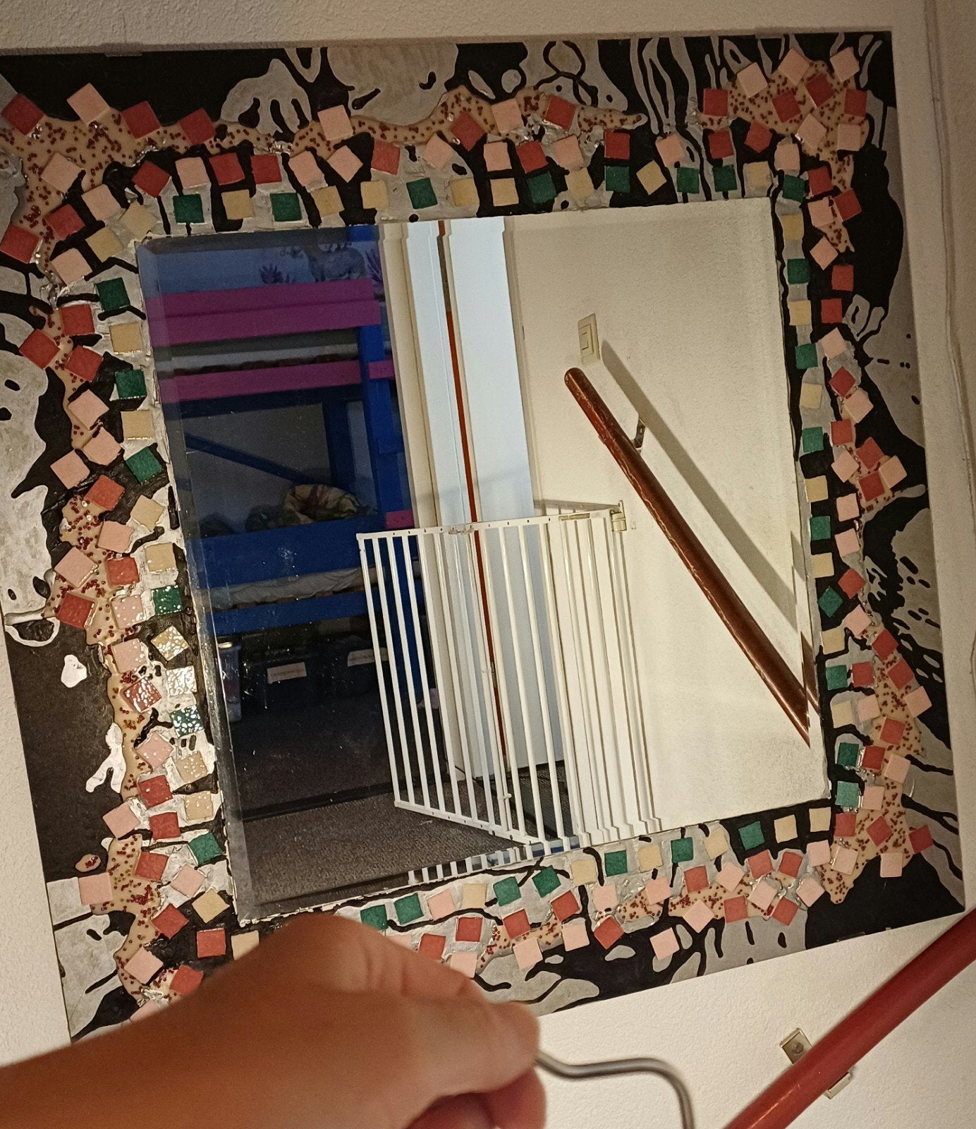 Spiegel in lijst, Huis en Inrichting, Woonaccessoires | Spiegels, Ophalen, Vierkant, 75 tot 100 cm, Minder dan 100 cm