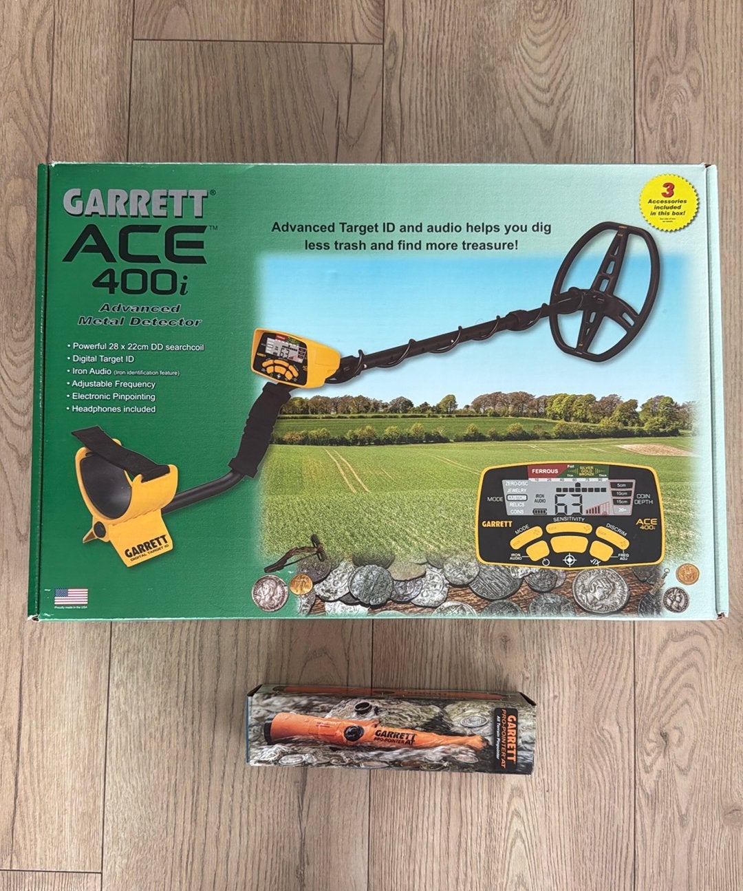 Garrett ACE 400i Metaaldetector + Pro-Pointer AT!, Garrett, Meer dan 30 cm, Ophalen of Verzenden, Zo goed als nieuw