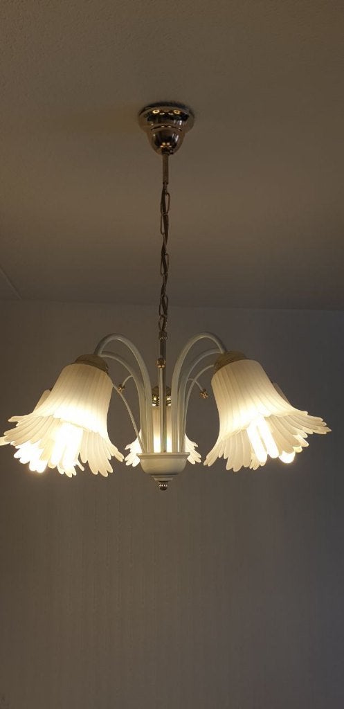 Luster, Huis en Inrichting, Lampen | Kroonluchters, Ophalen, Zo goed als nieuw, Metaal, E14 (klein)