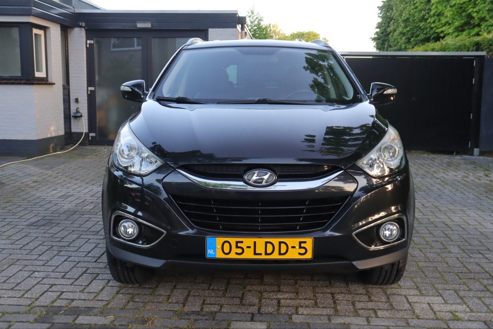 Hyundai iX35 2.0i Cvvt 163pk 2010 Zwart, Auto's, Zwart, 4 cilinders, Leder en Stof, 75 €/maand