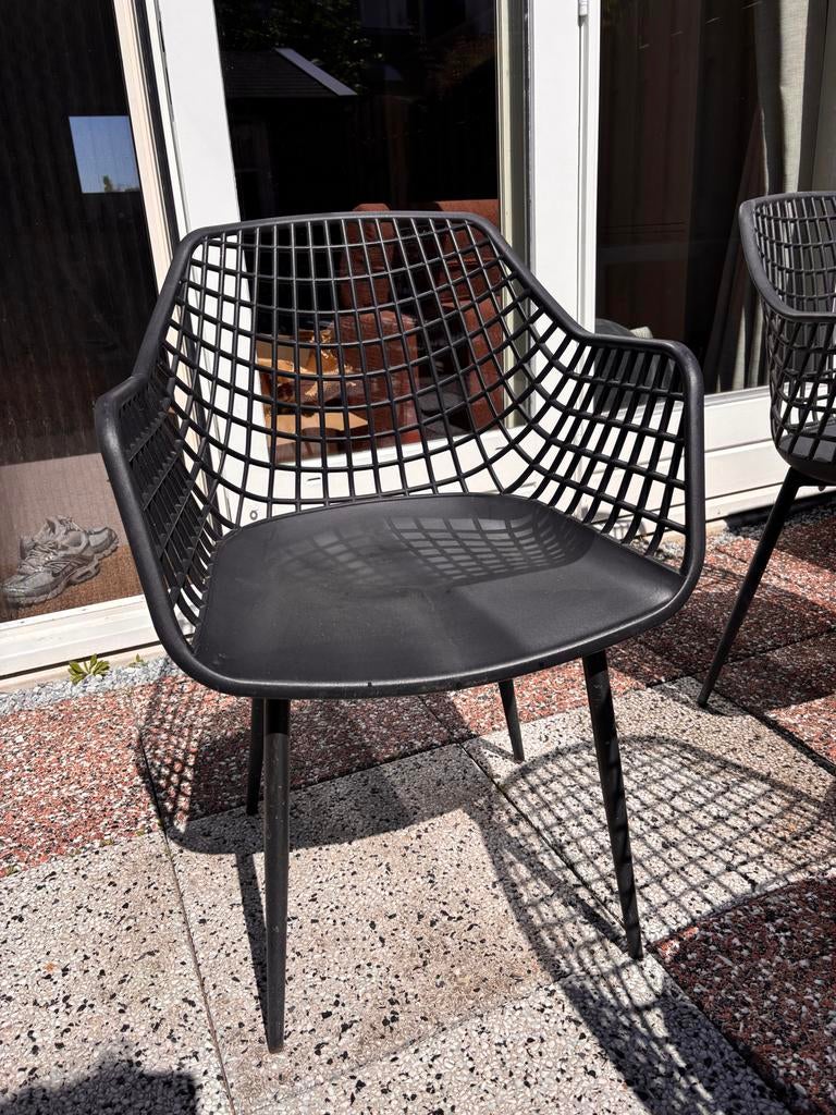6 Kwantum Webbing tuinstoelen met kussens, Tuin en Terras, Ophalen of Verzenden, Zo goed als nieuw, Kunststof