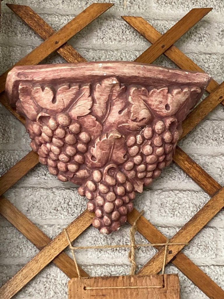 Bak druiventros van Gips, Ophalen, 30 cm, Vintage, Decoratieobject
