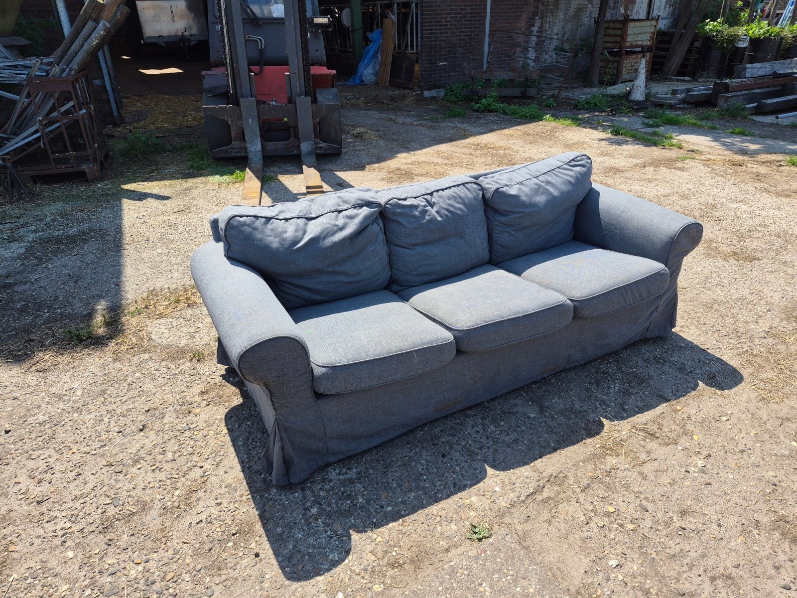 IKEA Ektorp 2-zits en 3-zits banken met extra hoes, Gebruikt, Klassiek, Comfortabel, 75 tot 100 cm, Ophalen of Verzenden